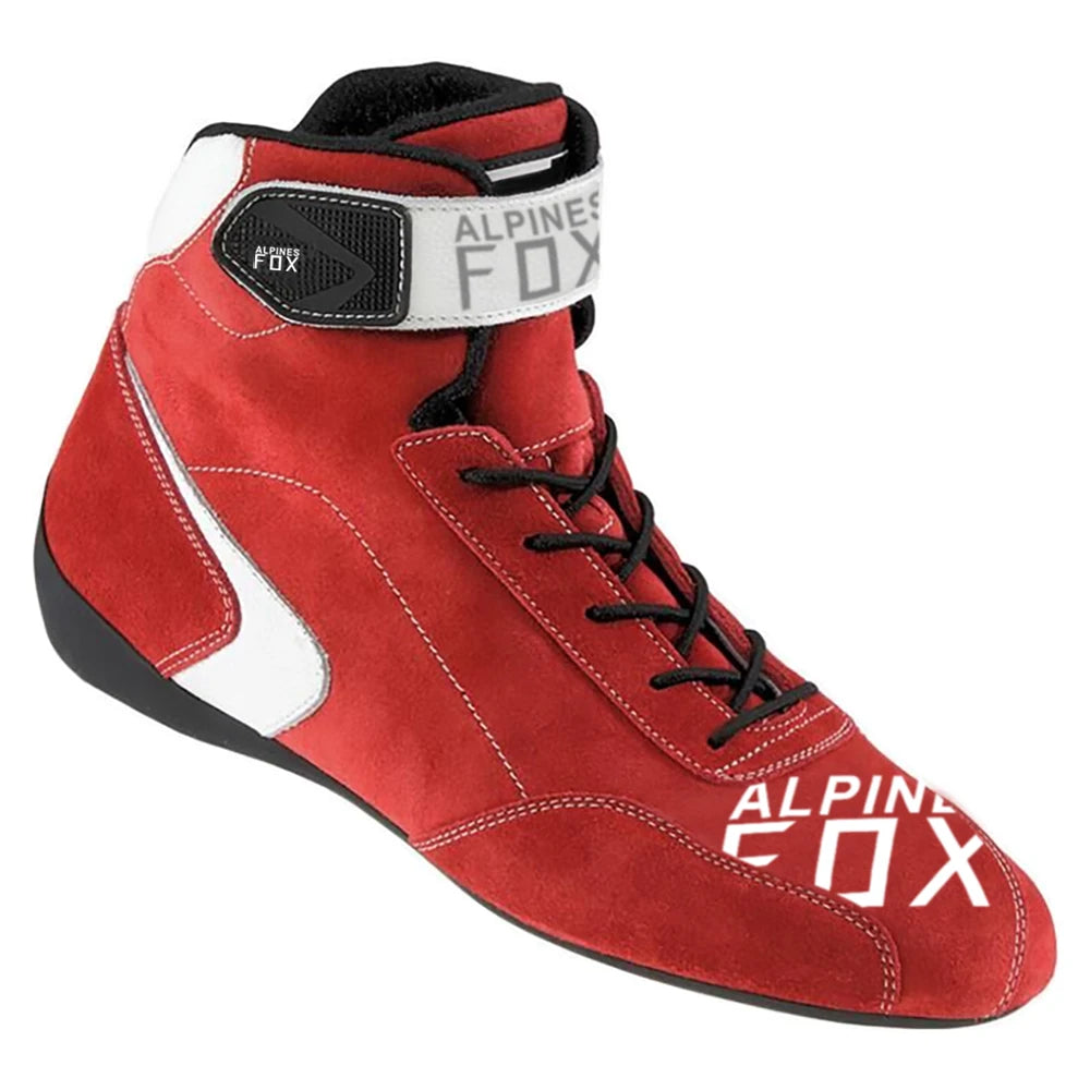 Suede Cowhide Kart Shoes Ankle Protection Off-road Racing Boots FIA Man Woman Retardant Karting Racing Shoes Wear-resistant
