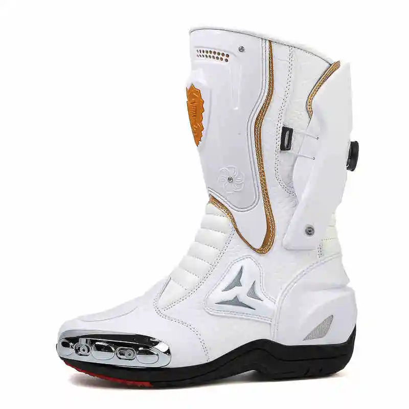 36-47 Leather Motorcycle Boots Men Anti-slip Motorcyclist Shoes Adventure Touring Motocross Bike Boots Motorcycle Accessories
