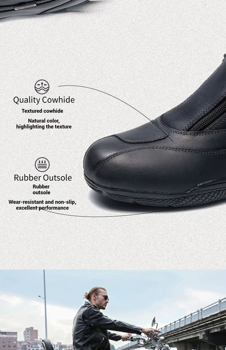 ARCX Waterproof Cow Leather Motorcycle Boots for Men Racing Riding Motorbike Shoes Protective Gear Durable Safety Footwear
