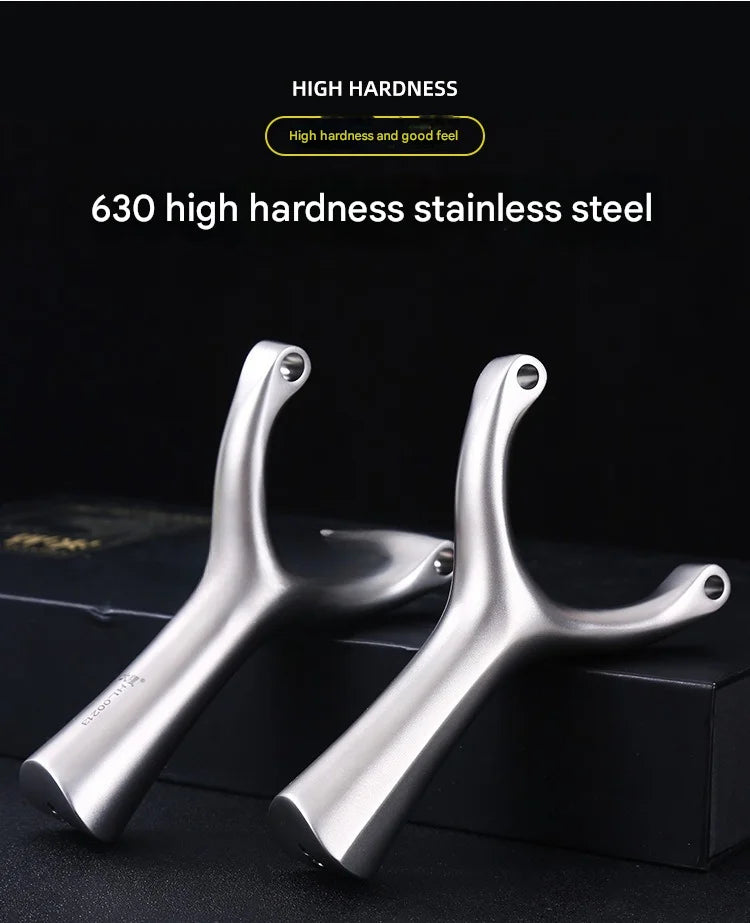 High Quality Hunting Stainless Steel Slingshot With Flat Rubber Band Outdoor Sports Hunting Shooting Catapult Accessories