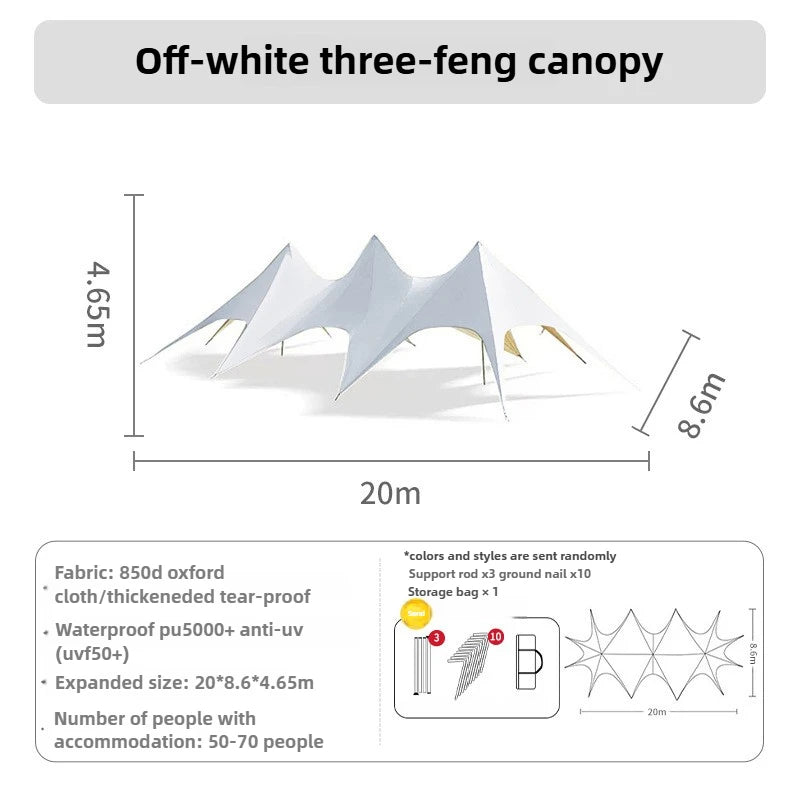 Hump Tent Octopus Shape Waterproof Sunscreen,Cloud Top Canopy Large Space Multiple Sizes Thick Oxford,for Camping Wedding Party