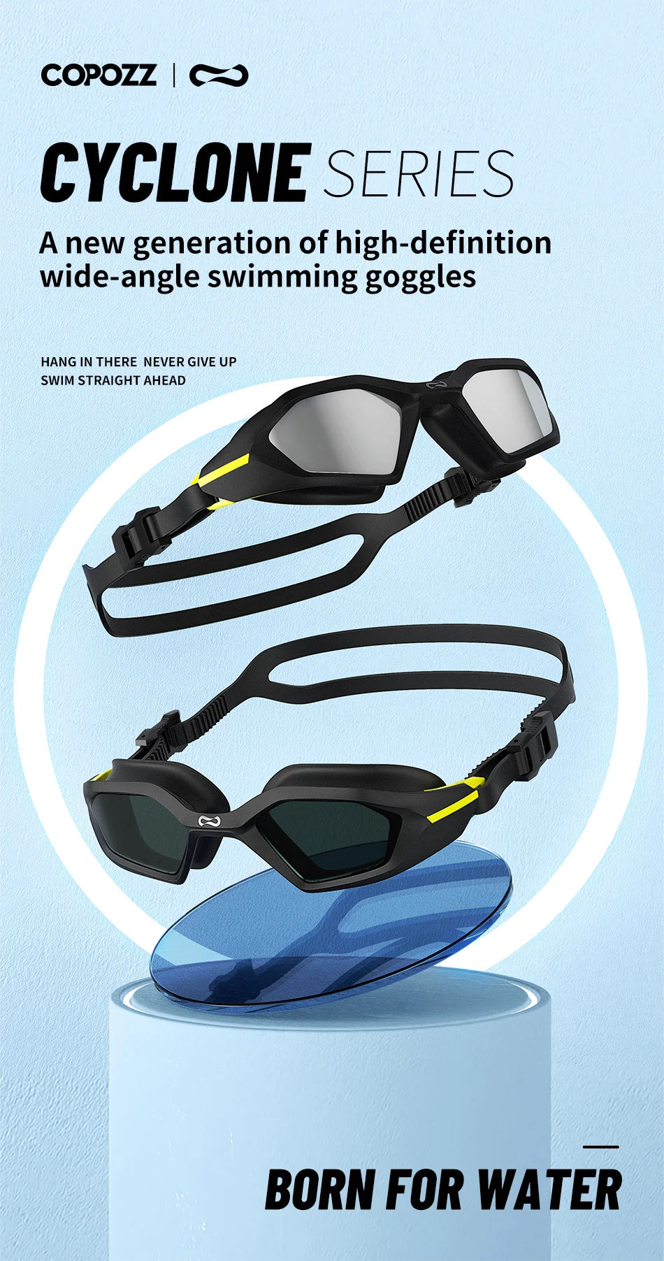 COPOZZ New Professional Swimming Goggles Electroplate Men Women Anti Fog UV Protection Adjustable Adult Fashion Swim Glasses