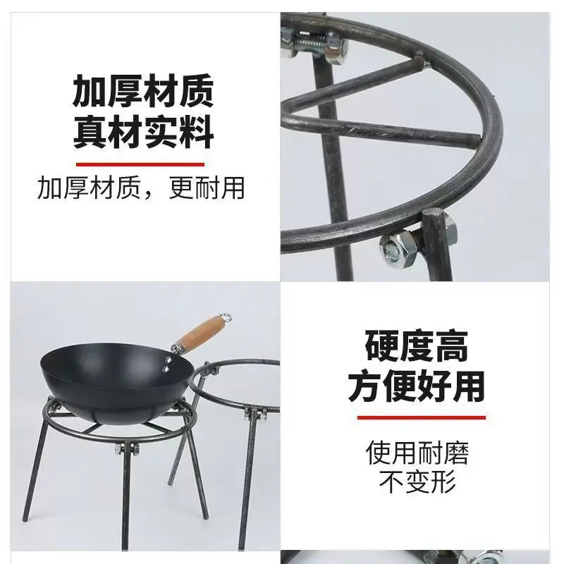 Foldable Campfire Tripod Stand, Outdoor Wood Burning Stove & BBQ Grill for Camping Picnic Garden Patio Cooking Portable Fire Pit