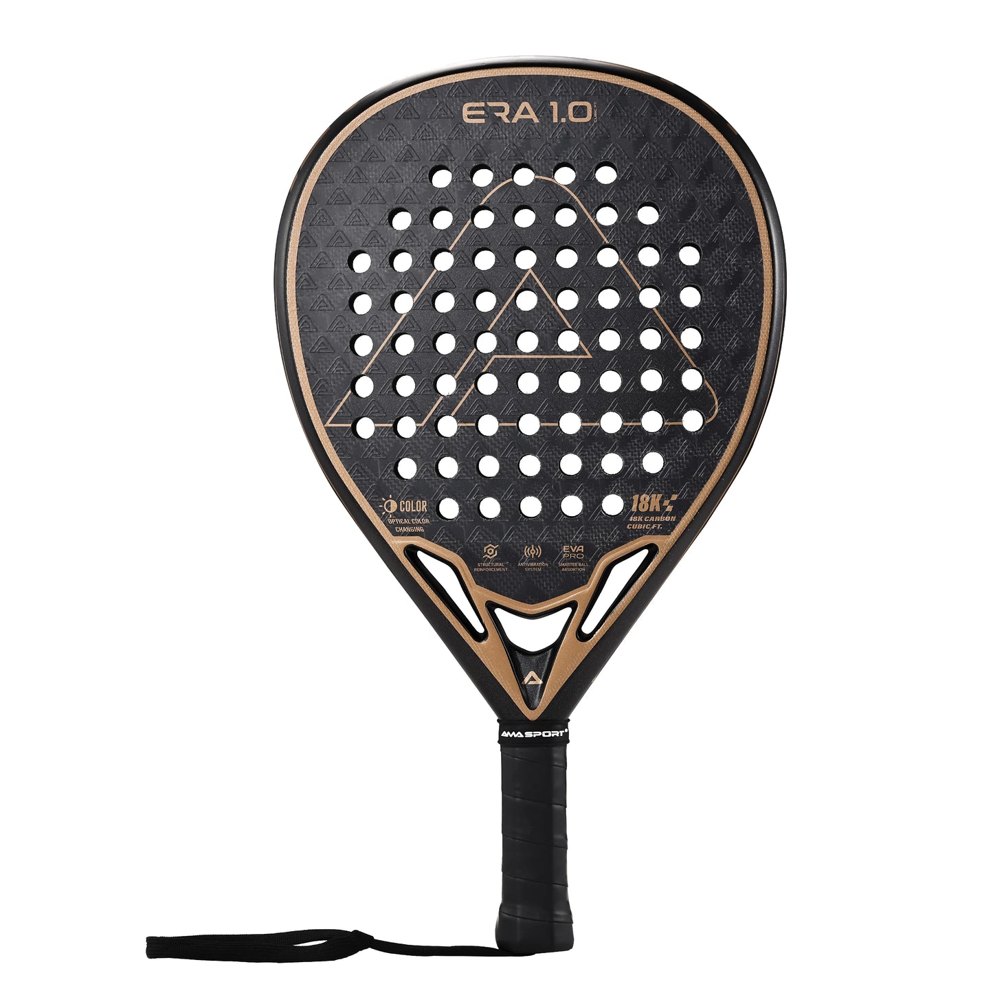AMASPORT 18K Padel Racket The Era Cubic Series Diamond Shape & Inteliigence Rebound Cork Provides A Great Hitting Experience
