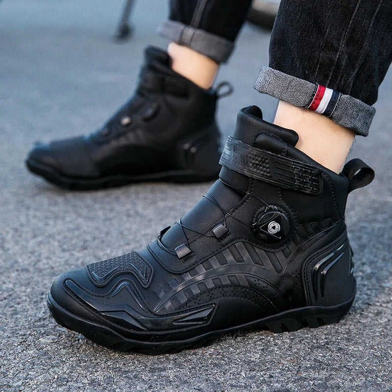 Man Motorcycle Boots Breathable Anti Slip Men's Motorbike Shoes Road Racing Riding Motocross Boot High Quality Men Motos Shoes