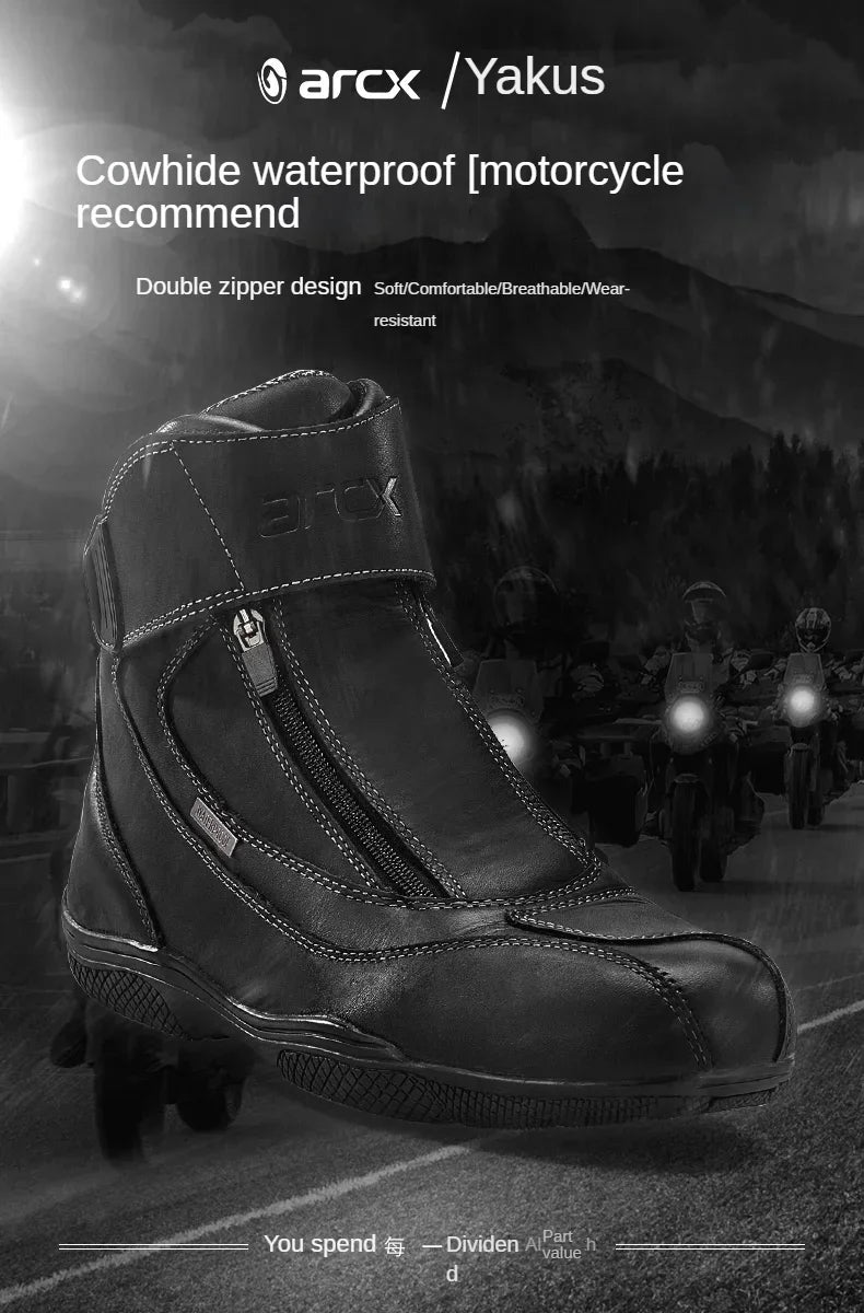 Motorcycle Riding Boots Men's Anti-slip Wear-resistant Locomotive Cycling Shoes Comfort Waterproof Anti-drop Four Seasons
