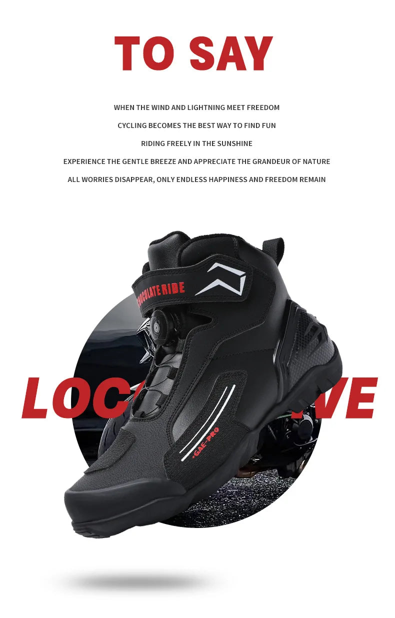 Riding Boots for Men Motorcycle New Leather Collision Avoidance Motos Shoes Anti Slip Wear-Resistant Motocross Protective Shoes