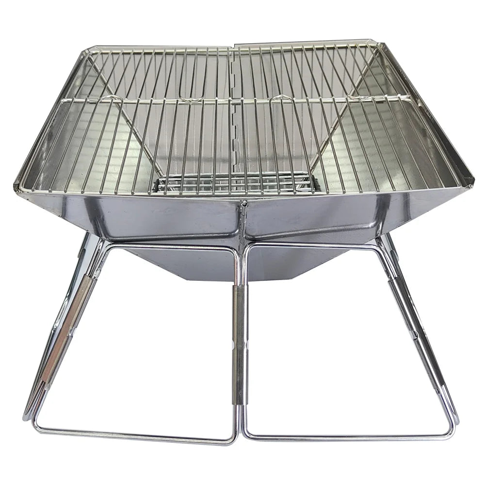 Camping Wood Stove Brazier Camping Fire Wood Heater Portable Folding Hike Barbecue BBQ Charcoal Grill Stand