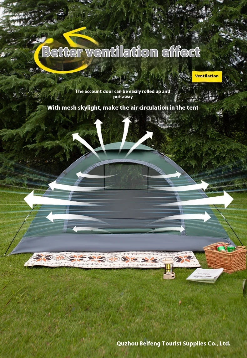 Single Camping Tent -190T Silver Plated Polyester 150D Waterproof Oxford 1.42KG Lightweight and Portable Outdoor Tent ultralight