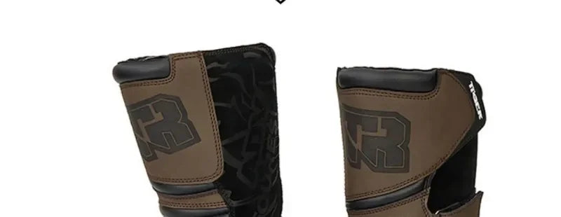 TIGER Retro Motorcycle Boot Cowhide ATV Riding Black Moto Bota Motocross Zapatilla Off-Road For KTM For BMW For Honda For Yamaha