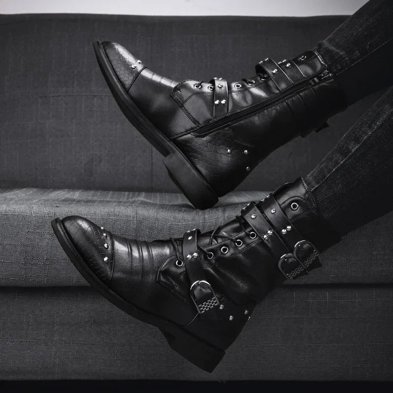 2024 New Mid Barrel  Boots Honorary Boots Motorcycle Men's Performance Boots motorcycle shoes botas moto 37-45size moto shoes