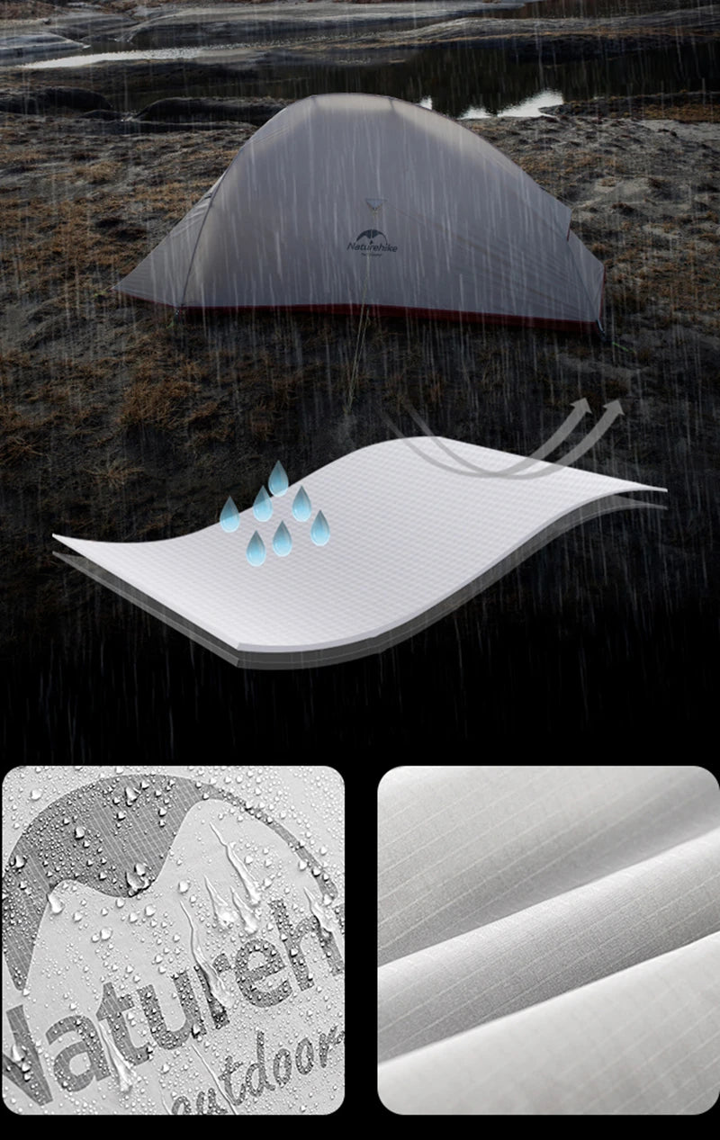Naturehike Outdoor Upgrade Cloud Up 2 3 Person Tent 20D Nylon Silicone Double Layer Aluminum Pole Ultralight Camping Hiking Tent
