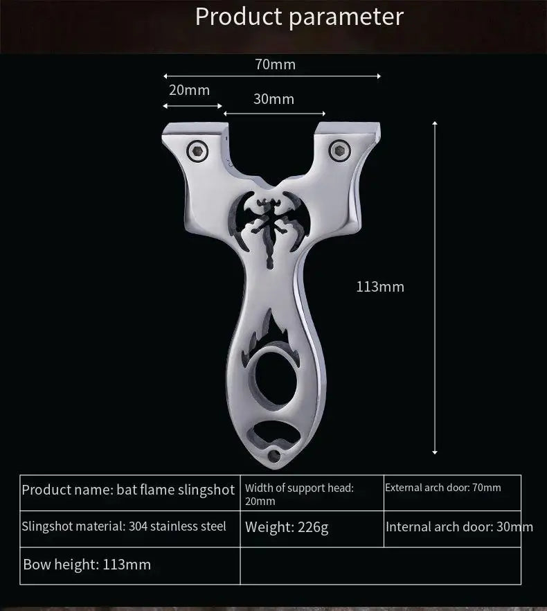 High Quality Slingshot Catapult Hunting Stainless Steel With Rubber Band Outdoor Shooting Game Sling Shot