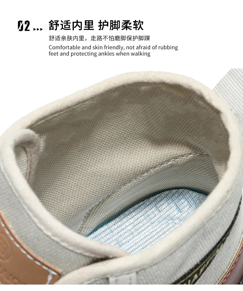 Luxury Men's High Top Ankle Boots Winter Motorcycle Boots Men Platform Safety Shoes Sneakers Work Boots for Men Tooling Booties