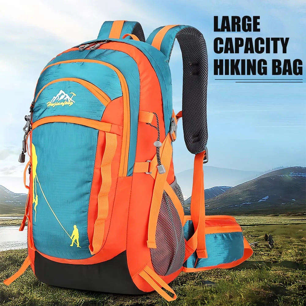 1PCS 40L Hiking Backpack, Water Resistant Lightweight Outdoor Sport Daypack Travel Bag for Camping Climbing Skiing Cycling