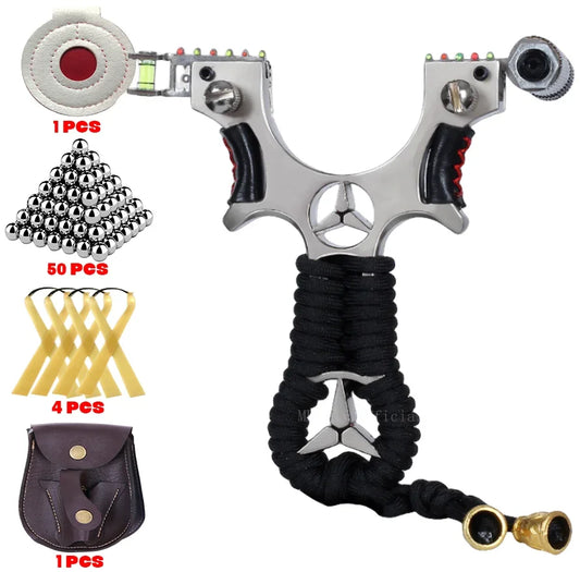 High precision Hunting Laser Alloy Slingshot with Rubber Band Outdoor Sports Hunting Shooting Catapult accessories