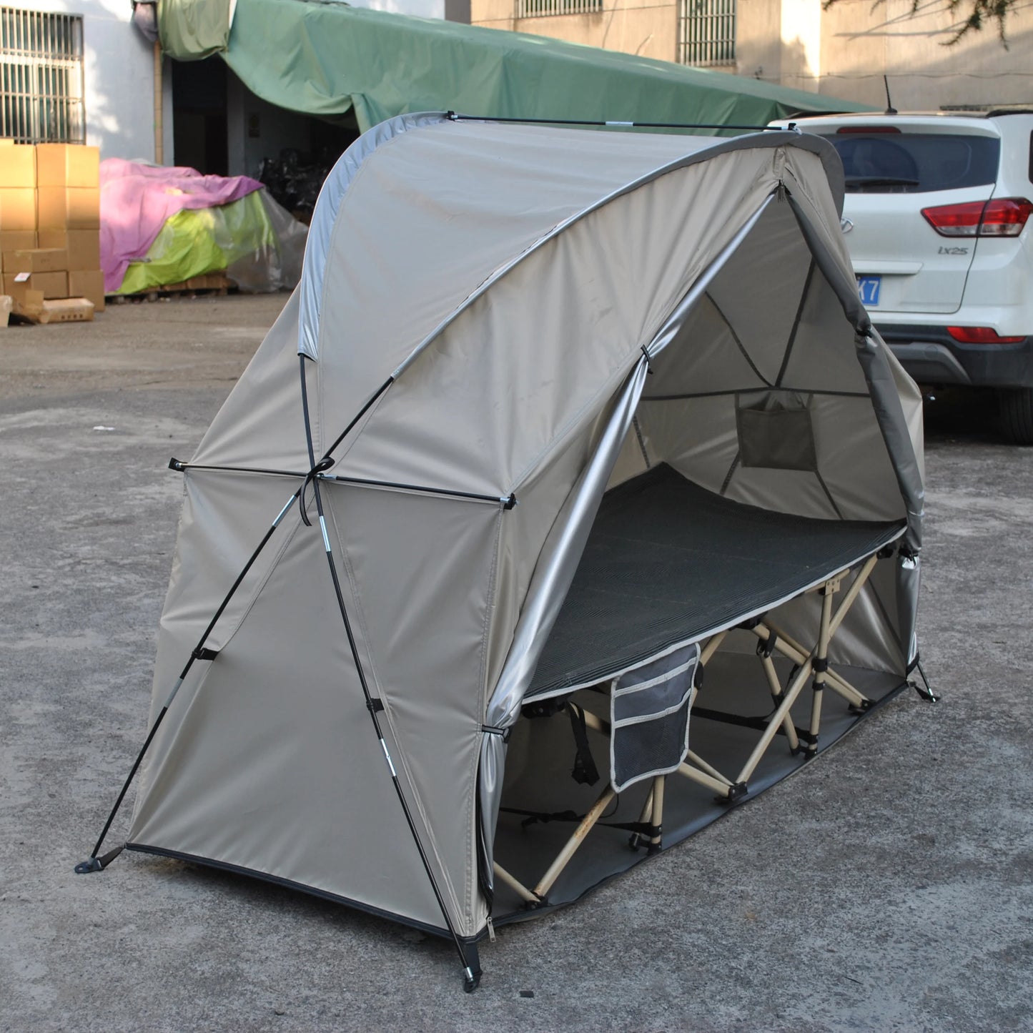 Durable Cot Tent for Camping, Light Weight, Backpacking Tent, Solo, 4000mm Camping Cot Package Not Include