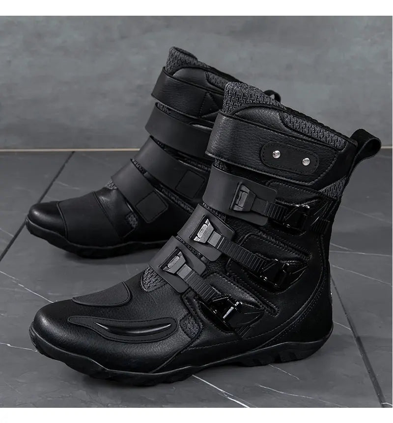 New Motorcycle Boots Men's Outdoor Sports Motocross Protective Boots Motos Slip Resistant Riding Shoes Motorcycle Accessories