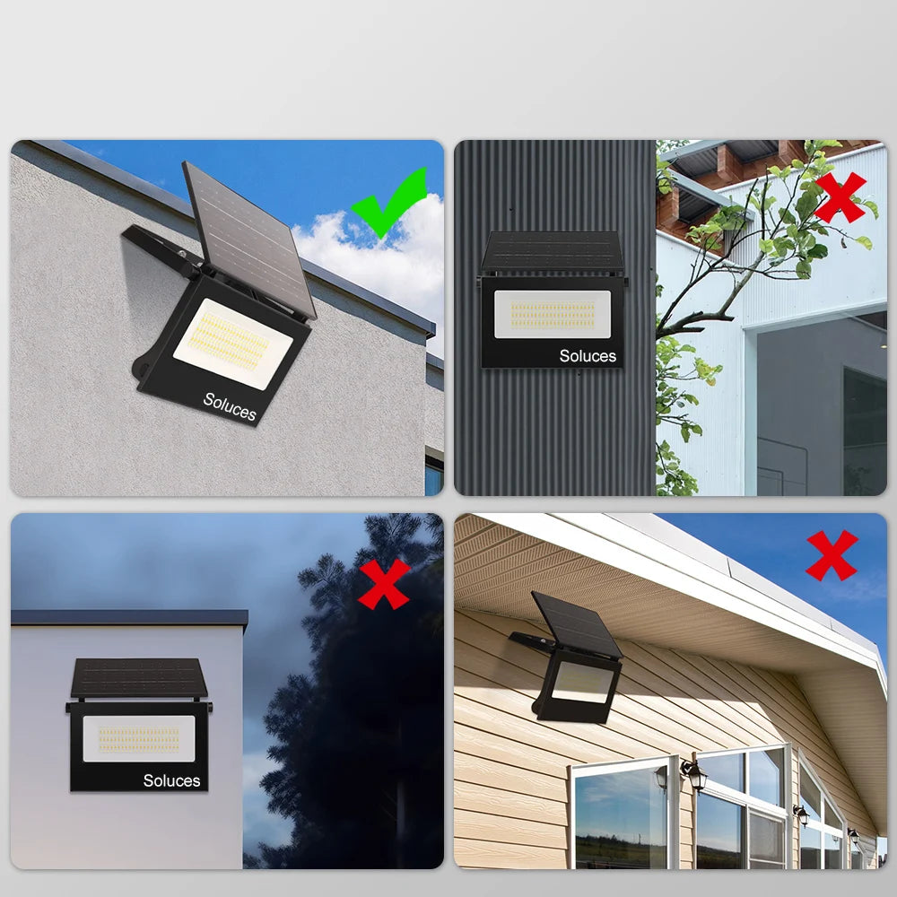 Micro-Wave Sensor Solar Powerd LED Flood Light For Backyard Patio Corridor White/Warm Light Light Motion Detective Lamp(Not PIR)