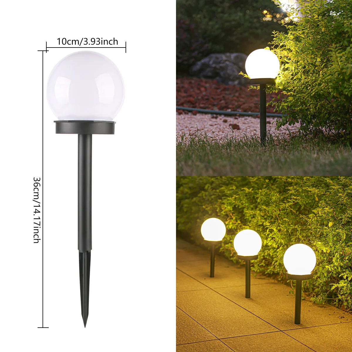 Modern Style Garden Solar Lawn Lights Outdoor Camping Landscape Urban Decorative LED Waterproof Circular Bulb Lamp Energy-saving