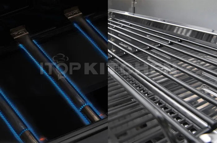 6 burner Gas BBQ Stainless Steel Grill Bbq Cyprus Outdoor Kitchen Garden Gas Barbecue Grill Villa Party Bbq Grill Trolley