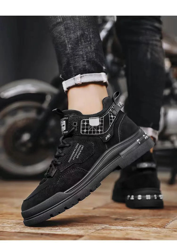 Men's Boots Mens Luxurious Design Casual Shoes Mens Motorcycle Boots Men's Waterproof and Wear-resistant Work Shoes