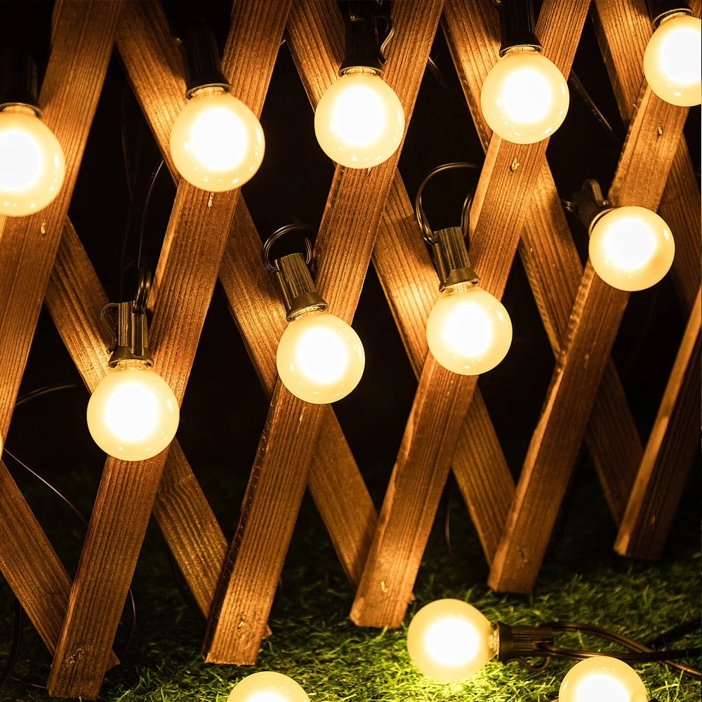 Waterproof G40 Led Lights Decoration EU 220V US 110V String Light Warm White Frosted White Wedding Party Garden Lights Outdoor