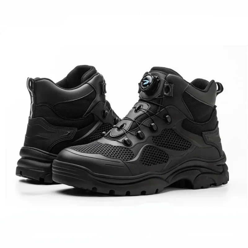 Top Grade Rotary Buckle Men Work Safety Boots Work Sneakers Safety Shoes Men Indestructible Work Boots Anti smashing