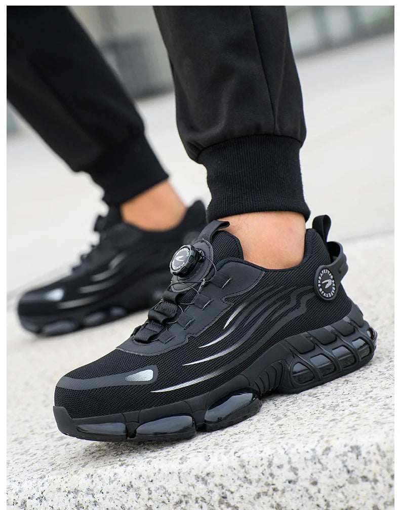 Rotating Button Safety Shoes Men Puncture-Proof Work Sneakers Protective Shoes Brand Indestructible Steel Toe Shoes Work Boots