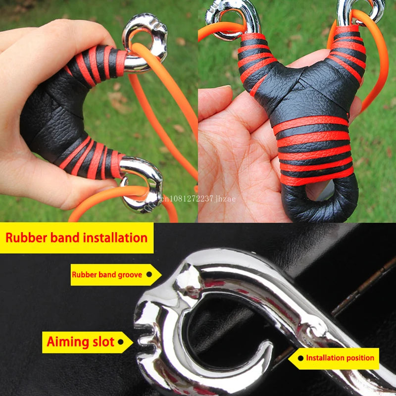 Alloy Hunting Slingshot Outdoor Shooting Game Slingshot Traditional Rubber Band Slingshot High Power Catapults
