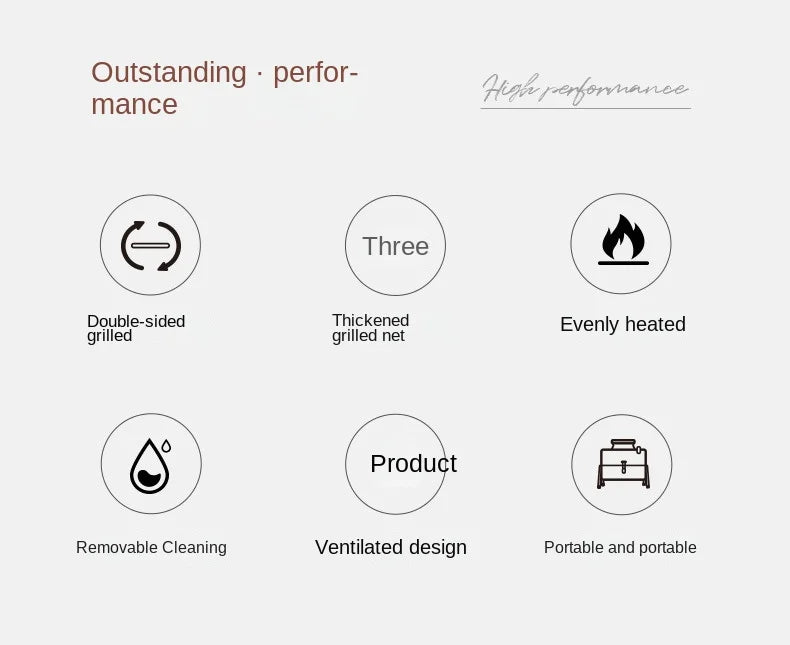 Barbecue Grill Outdoor Portable Picnic Camping Folding Smokeless Grill Household Portable Charcoal Heating Barbecue Grill 2025