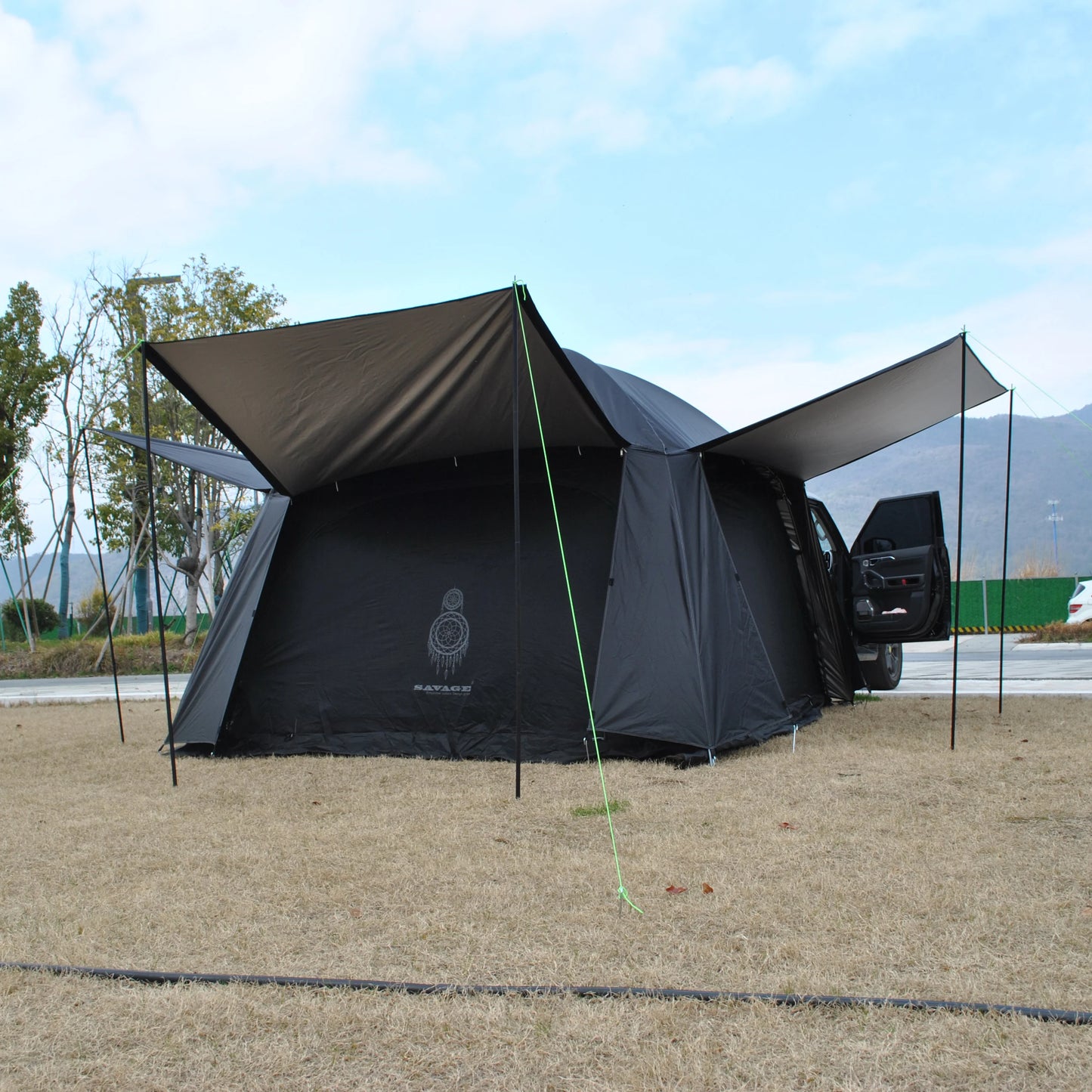 Waterproof Tiple Layers SUV Tent,Outdoor Car Tent - Car Tailgate Tent,4 Person Sleeping Camper Tent, Car Rear Tent with Canopy