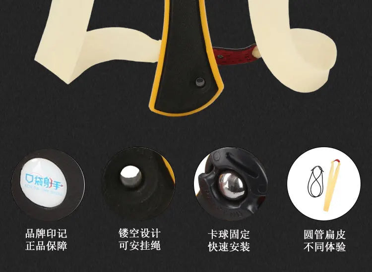 Powerful Rubber Slingshot Catapult Pocket Outdoor Hunting Airsoft Game Slingshot Shooting Adult Hunting Slingshot with Rubber