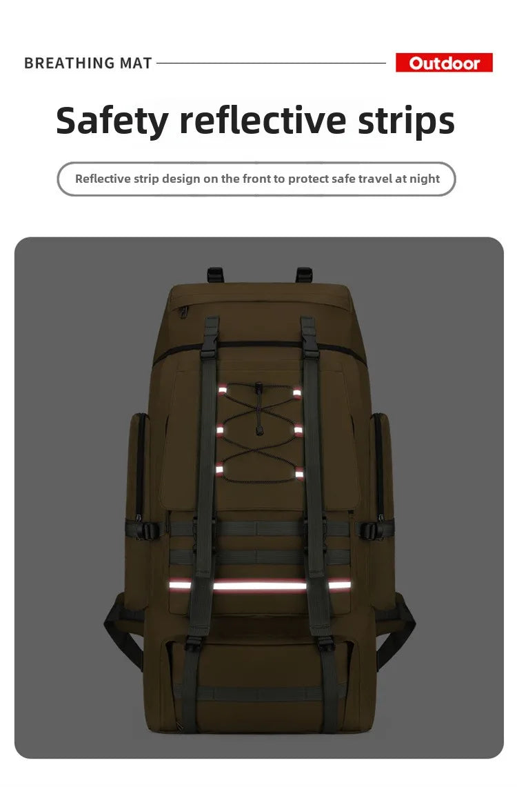 130L Large Capacity Mountaineering Bag Suitable  Outdoor Travel Camping Climbing Adventure Multifunctional Waterproof  Backpack