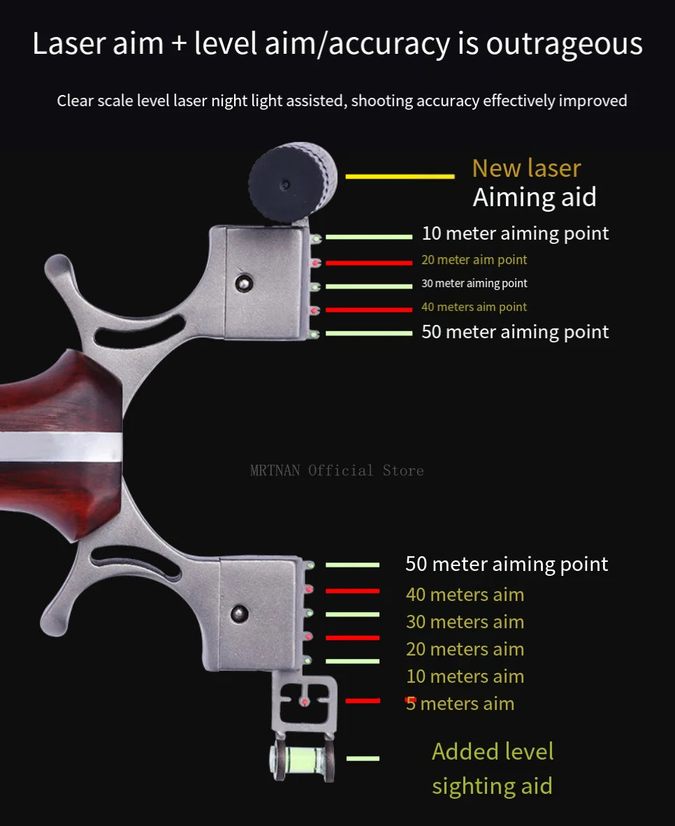 High-precision Stainless Steel Slingshots Laser Aiming Slingshot With rubber bands Outdoor Hunting Catapult Shooting