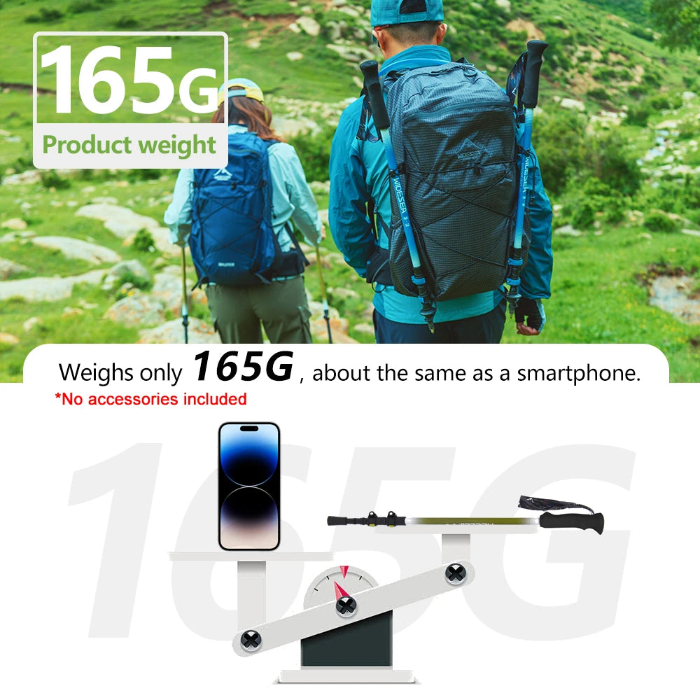 Widesea Trekking Poles 3section Telescopic Pole Carbon Installed Lock For Anti-slip Adjustment Portable Outdoor Walking Sticks