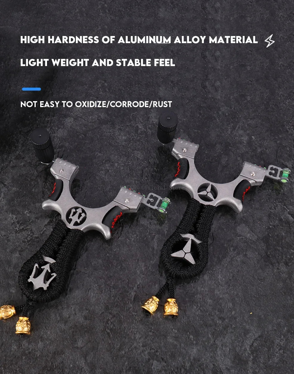 High precision Hunting Laser Alloy Slingshot with Rubber Band Outdoor Sports Hunting Shooting Catapult accessories