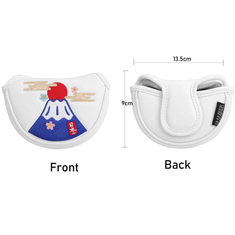 Crane Japan Embroidery Magnetic Closure Center shafted Golf Mallet Putter Headcover Golf Blade Putter Cover