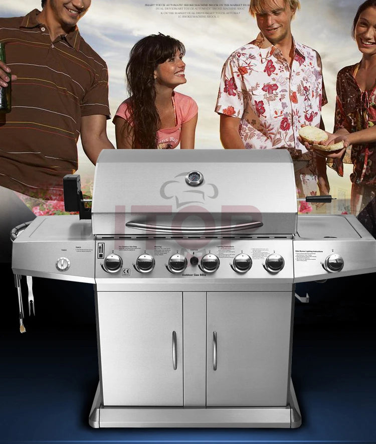 Popular garden barbecue grill outdoor charcoal bbq  commercial heavy duty gas gill with trolley