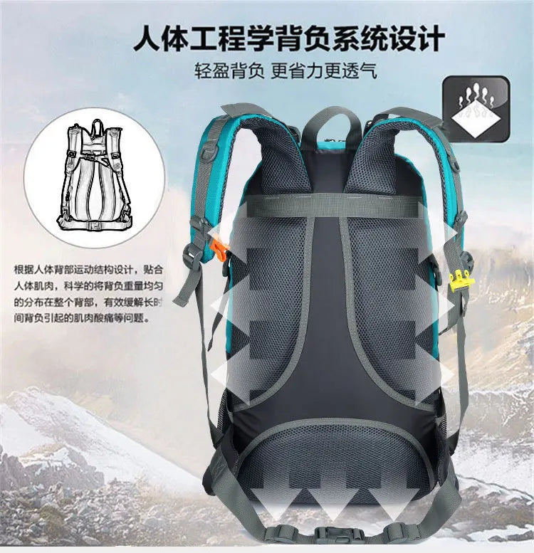 50l/60l-Large Capacity Mountaineering Bag,Large Load-Bearing Hiking Multi-Functional Outdoor Sports Tear Resistance Backpack