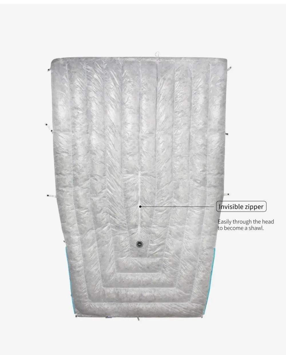 AEGISMAX Wind Hard Tiny Goose Down Sleeping Bag, Ultralight Wearable Quilt for Outdoor Camping, Hiking, Backpacking, Gray,800FP