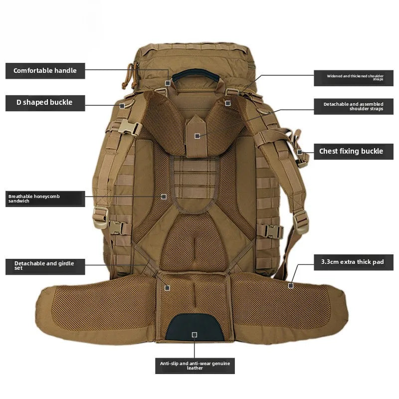 90L Outdoor Camping Tactical Backpacking Large Capacity Backpack MOLLE Multifunctional Outdoor Backpack