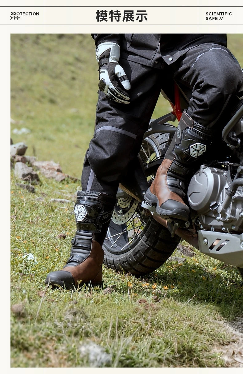 Motorcycle Boots Non-slip Windproof Waterproof Motocross Boots Professional Protective Racing Off-road Shoes All Seasons