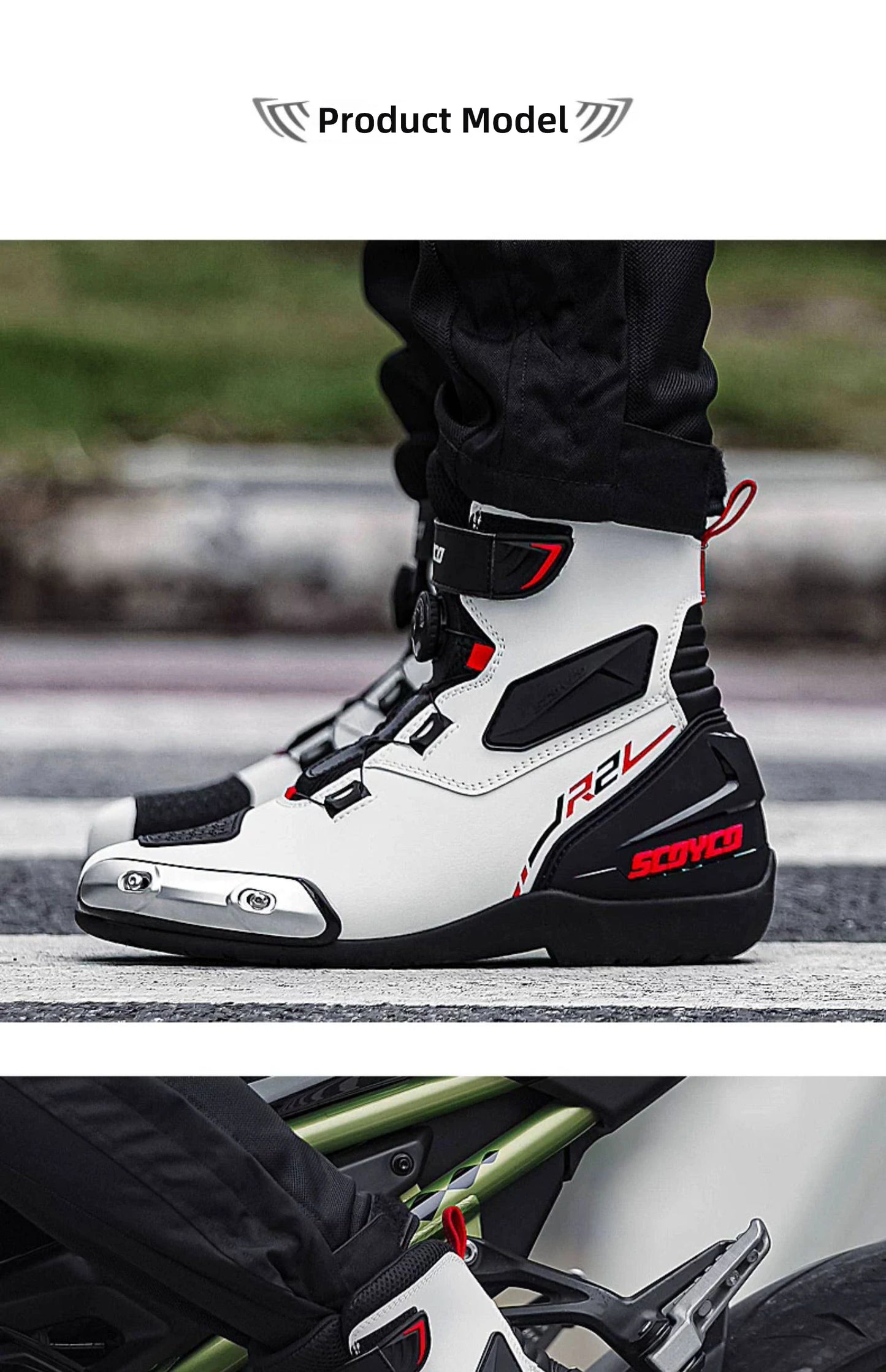SCOYCO Motocross Boots Men Anti-fall Non-slip Motorcycle Protective Boots Breathable Wear-resistant Motorcyclist Shoes Equipment