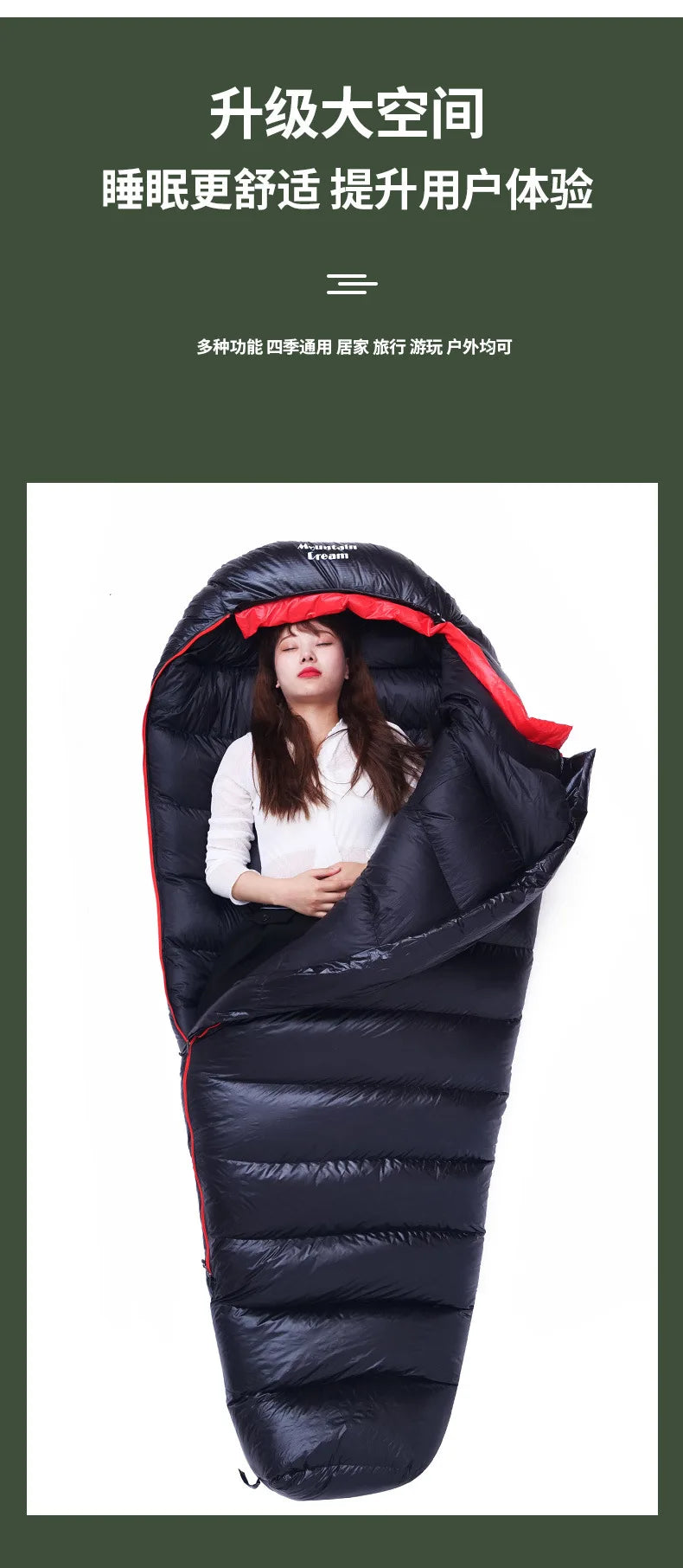 Lightweight Subzero Sleeping Bag Portable Thermal Mummy Hiking Outdoor Backpacking Rectangular Waterproof Winter Hood Camping