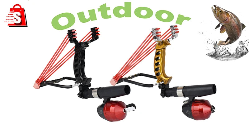 Powerful Fishing Slingsshot with Wrist Rest Outdoor Hunting All-metal Material Sling Shot Large Catapult for Fishings and Ball