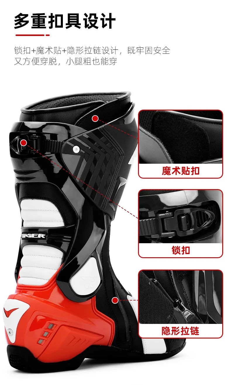 Motocross Off-Road Rally Professional Boots Motorcycle long Boots Safety Riding Protection Shoes Motorbike Rider Biker Shoes