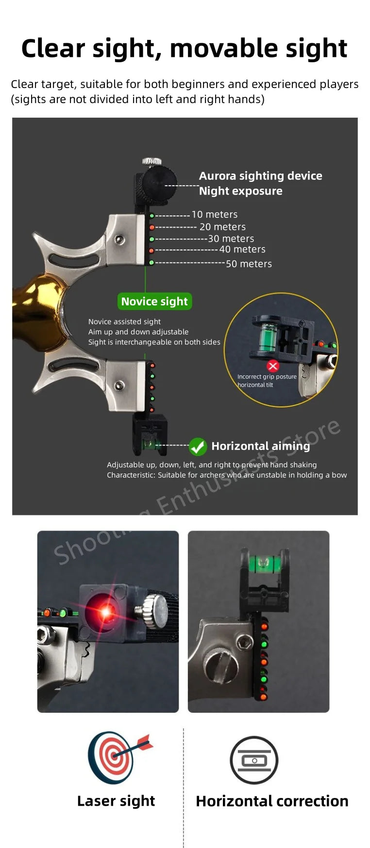 Outdoor shooting infrared laser hunting catapult rubber strap steel ball bullseye set game easy to carry