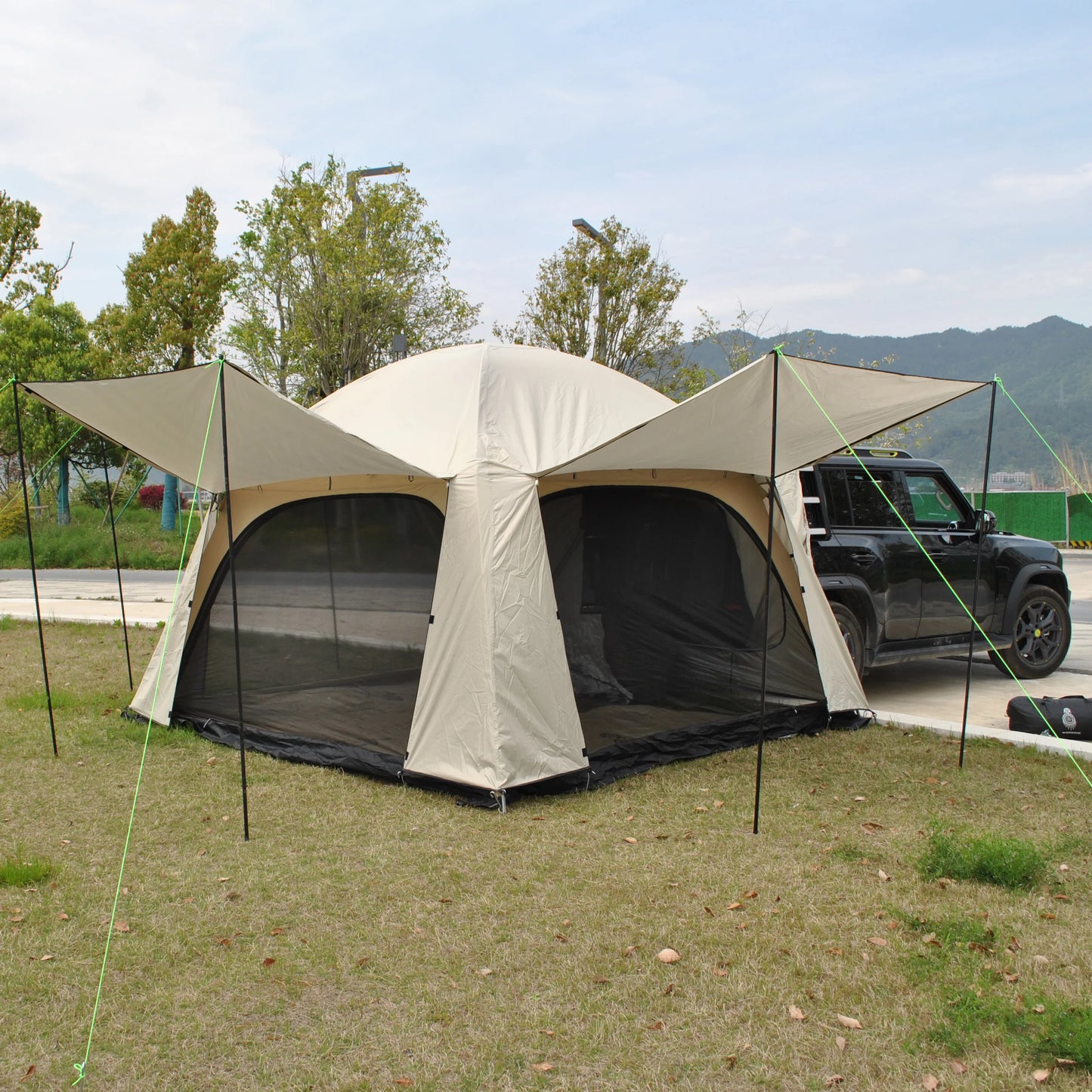 Waterproof Tiple Layers SUV Tent,Outdoor Car Tent - Car Tailgate Tent,4 Person Sleeping Camper Tent, Car Rear Tent with Canopy