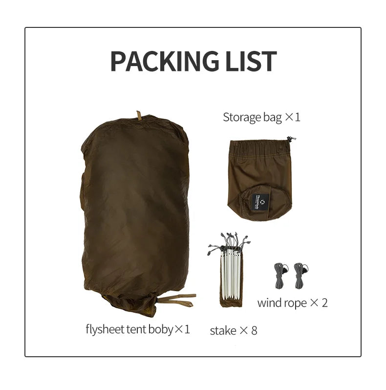 Thous Winds Capricorns 2 Person Tent, Ultralight Hiking Backpack Tent, Camping Pyramid Tent, Outdoor 15D Ripstop Nylon Camp Tent